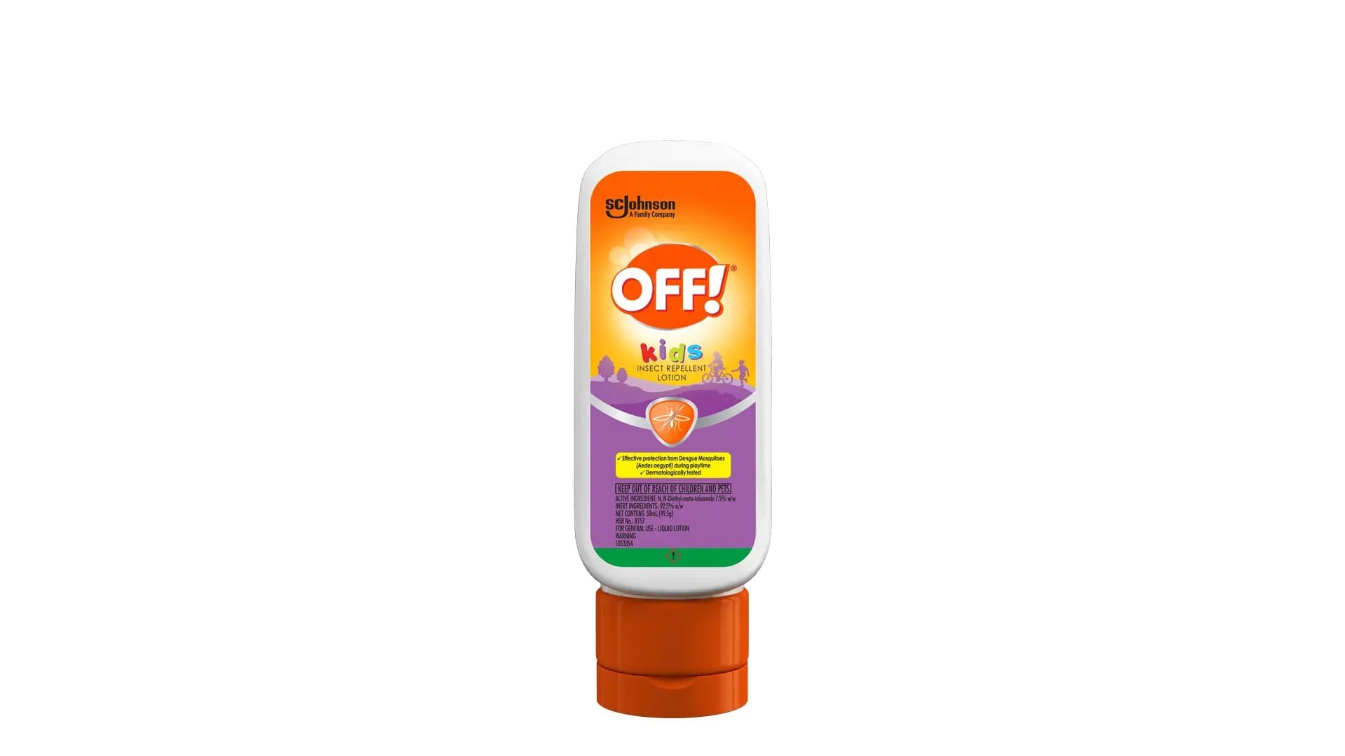 Front of an OFF!® Kids Lotion bottle