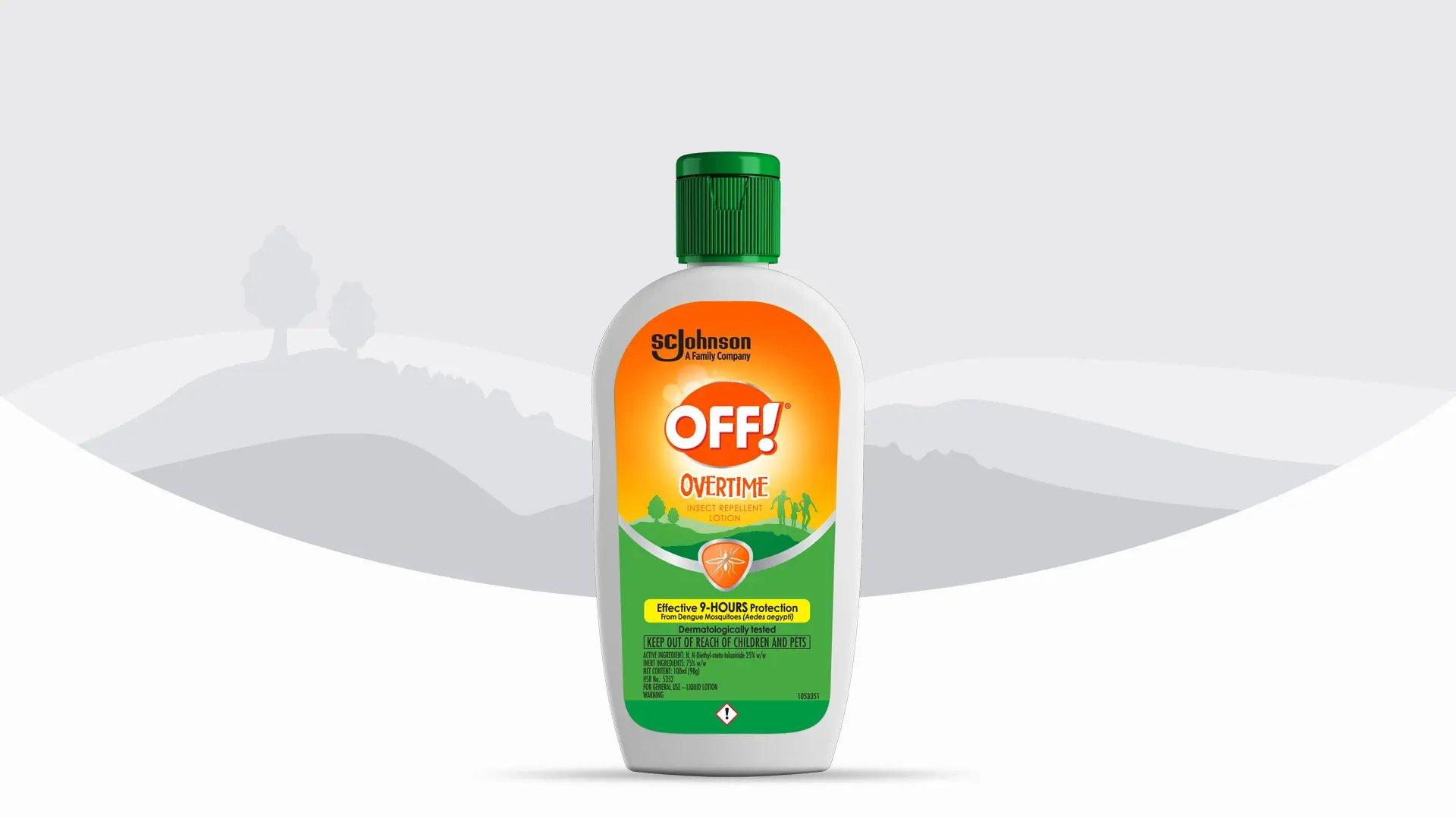 Front of an OFF!® Overtime Lotion bottle