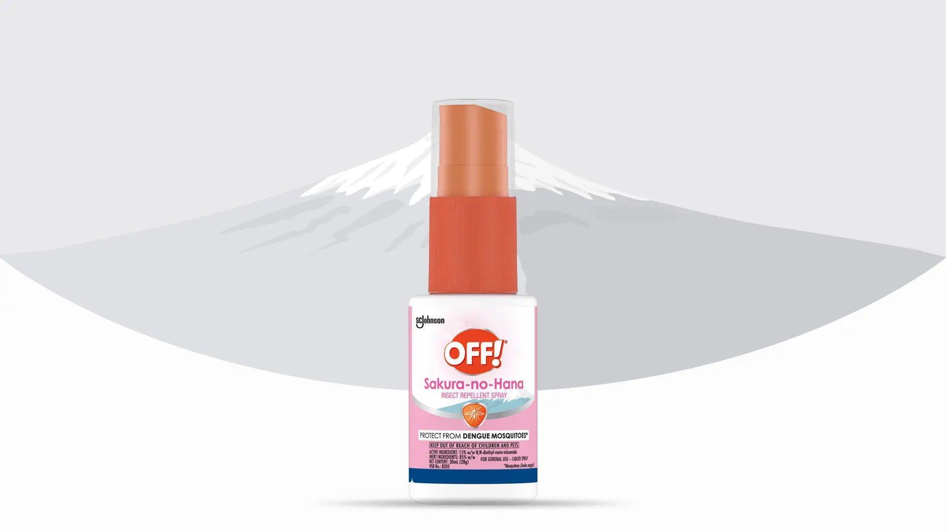 Front of an OFF!® Sakura-no-Hana Spritz bottle